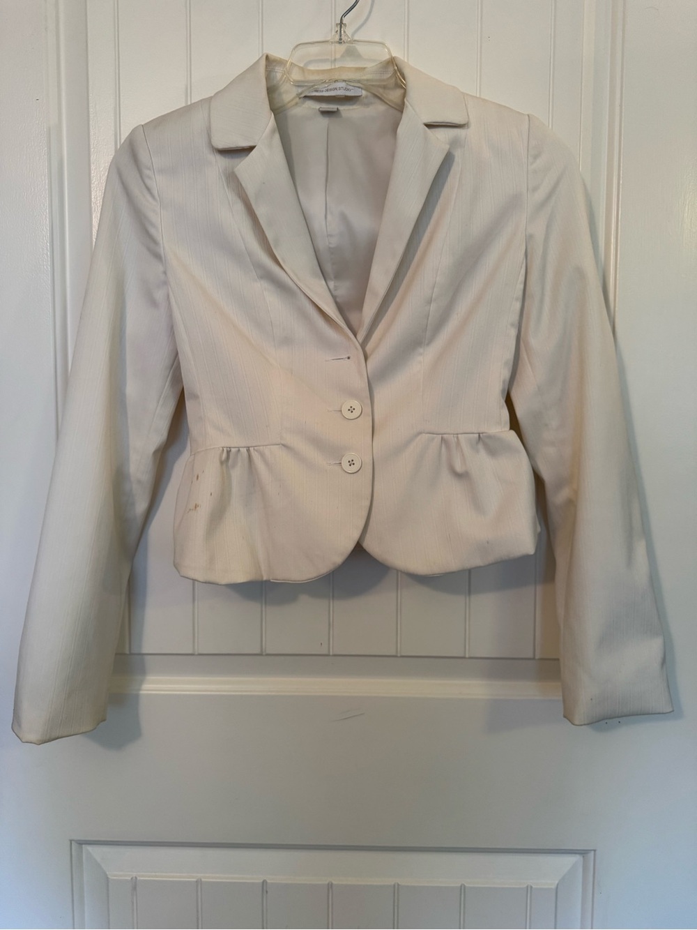 Express Cream Peplum Blazer